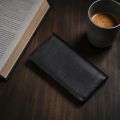 Zays Premium Full-Grain Leather Long Wallet for Men & Women, Slim Wallet 7.4 x 3.5 x 0.5 Inch, 6 Card Slots, Cash Compartment, Zipper Pocket, Mobile Holder Fits 6.9 Inch Phone, Formal & Casual Gift Wallet.