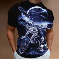 American Eagle Pattern Men'S Tees 3D Motorcycle Printing T-Shirt Short Sleeve Retro Top Summer Men's Clothing Oversized Blouse. 