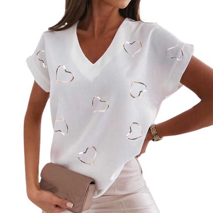 Sunnyheart Tee Shirt Soft Material Leisure Female Contrt Color T-shirt