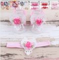 Flower Headband Baby Girls Barefoot Sandals Hair Foot Accessories Elastic Fashion Foot Decoration Kids Gift. 