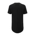 Men Casual T-Shirt Curve Hem Side With Zipper Short Sleeve Streetwear Men Long line Hip Pop Style Tops Fashion Men Extend Swag T. 