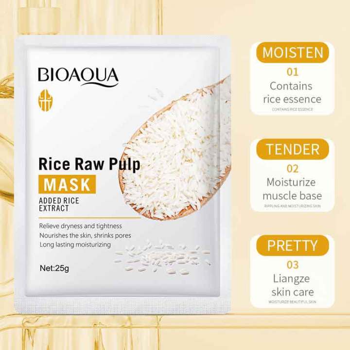 BIOAQUA%20Rice%20Seed%20Pilp%20Hydrating%20&%20Moisturizing%20FacialSheet%20Mask-%2025g%20-%20Image%203