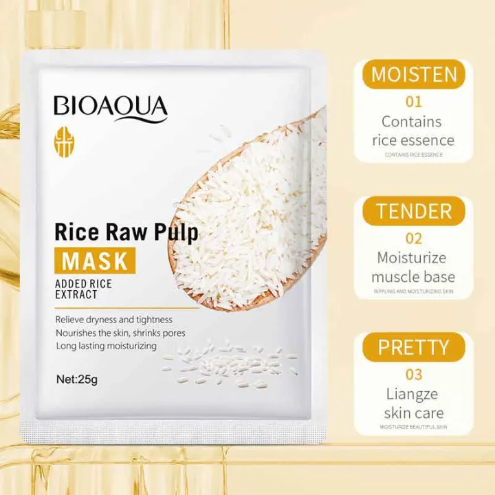 BIOAQUA%20Rice%20Seed%20Pilp%20Hydrating%20&%20Moisturizing%20FacialSheet%20Mask-%2025g%20-%20Image%203