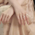 Silver Color Flower Adjustable Ring for Women. 