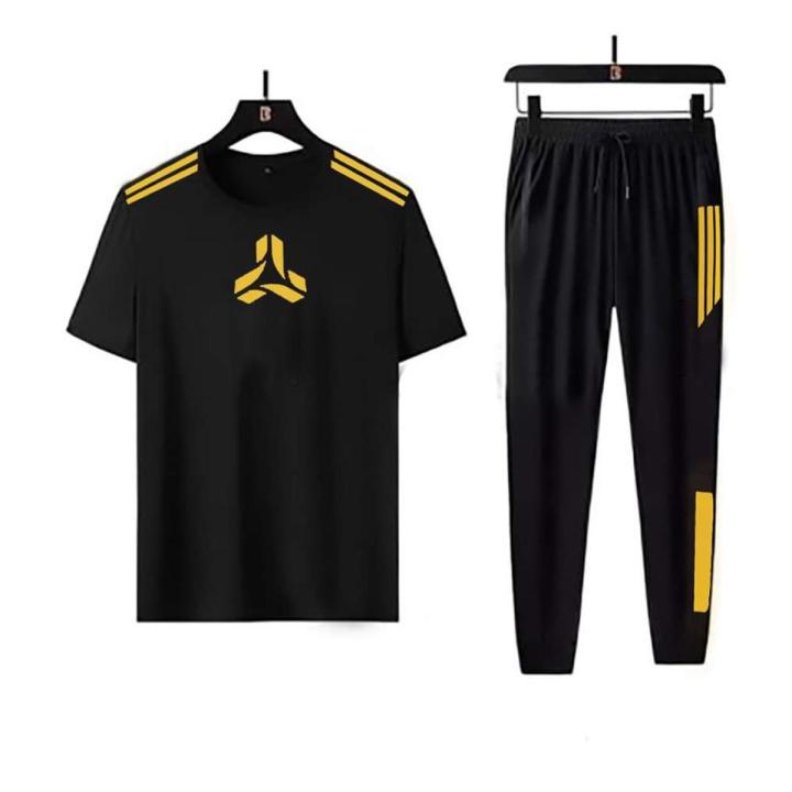 Black Cotton Combo T-Shirt & trouser Pant For Man-Black T-shirt and Pant for men - T Shirt