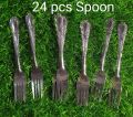 কাটা চামচ / Fork Spoon - 12 Pieces Set - Stainless Steel - Random Design.