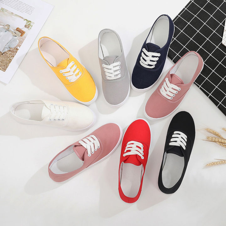 Manufacturers wholesale lace-up canvas shoes foreign trade Korean version  of white school shoes low-top small white shoes women's casual flat shoes 