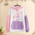 Exclusive Design Women Cute Cat Printed Cotton Hoodie For Winter.