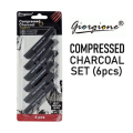 Drawing Shading Compressed Charcoal Sticks – Pack of 6 Pcs | Artist Sketching Charcoal. 
