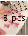 8pcs Fashion Girls Small Butterfly Pink Ribbon Hair Clip for Hair Styling Accessories. 