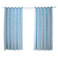 Migeet 2Pcs Window Curtain Hollowed Out Stars Shading Curtain Drape Purdah for Home Living Room Bedroom. 