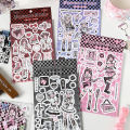 MOHAMM 1 Sheet Cute Girl Decorative Stickers for DIY Craft Photo Album Scrapbook Journal Planner Scene Collage.