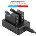 2200mAh For Insta360 Ace pro Replaceable Battery+LED Dual Charger For Insta360 Ace Pro Ace Batteries Action Camera Accessories. 