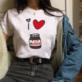 Nutella Kawaii Print Women T Shirt Girl 90s Harajuku Ullzang Fashion T-shirt Korean Style Top Tees Female. 
