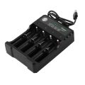 Rechargeable 4-Slot Battery Charger Li-Ion Usb Smart Fast Charger For 18350 18500 18650 Battery Aaa Li-Ion Battery.