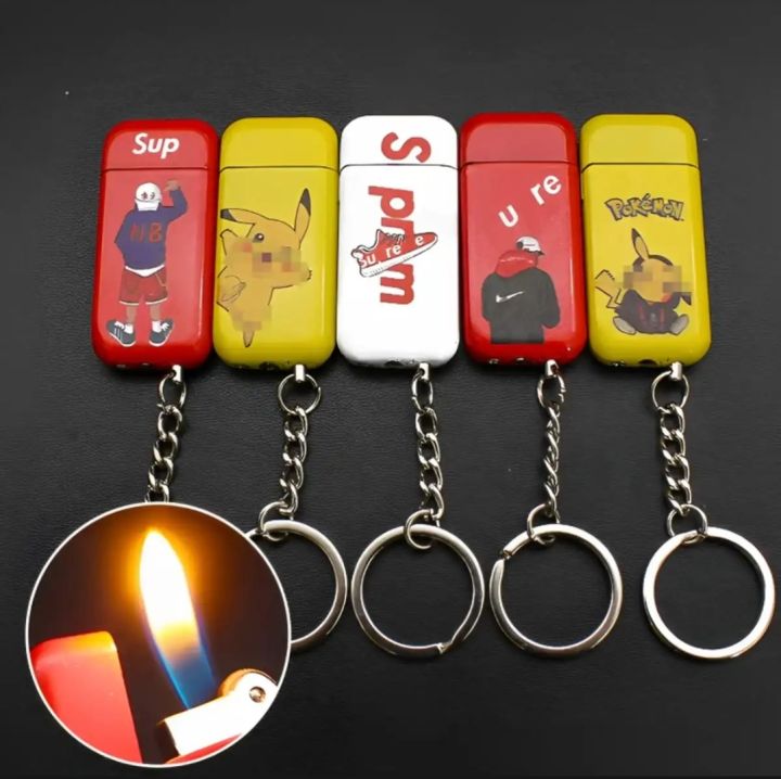 anime peripheral kawaii cartoon windproof lighter key chain pendant creative lighter gift