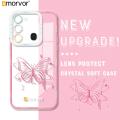 AMORVOR for Tecno Spark 8C Spark Go 2022 Back Cover Cartoon Butterfly Crystal Phone Cover Camera Protection Transparent TPU Soft Case. 