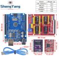 Tzt Cnc Shield V3 Engraving Machine 3d Printe 4pcs Drv8825 Or A4988 Driver Expansion Board For Arduino Uno R3 With Usb Cable. 