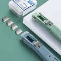 Hovaa Reusable Creative Stapler,portable Handheld Paper Clam Clip Dispenser with 50 Metal Clips,staplers for Paper,push Clipper Stapler, Office School Home Supplies Portable Mini Stapler.
