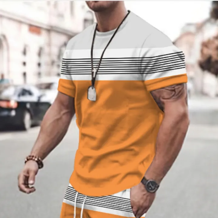 2023%20New%20Men's%20T-shirt%20Checked%20Printed%20Oversized%20Loose%20Men's%20Top%20Holiday%20Casual%20Clothing%20Daily%20Outing%20Short-sleeved%20T-shirt%20Soft%20Loser%20Lione%20-%20Image%203