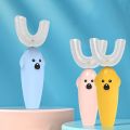 MVIA Cute 2-12 Years Old Baby Kids Soft Silicone Head Waterproof Ultra Sonic Electric U-shape Toothbrush Oral Care Teeth Cleaner Children Silicone Toothbrush.