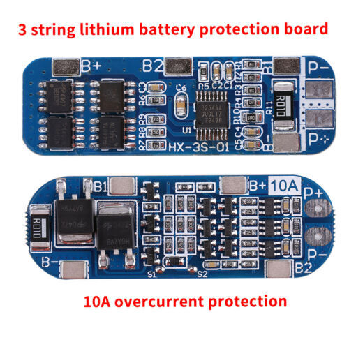 3S 10A 12V Lithium Battery Charger Protection for 3pcs 18650 Li-ion ...