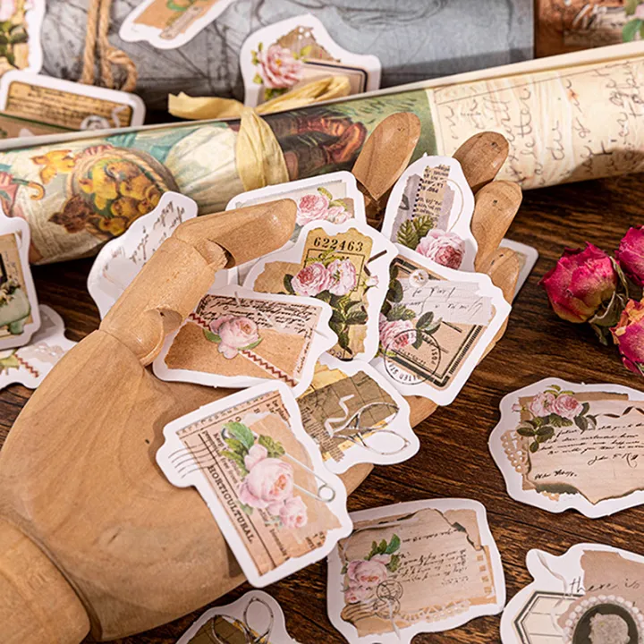 46%20pcs/set%20Retro%20Style%20Roses%20Paper%20Stickers%20Scrapbooking%20Diy%20Diary%20Stationery%20Sticker%20Aesthetic%20Gift%20-%20Image%202