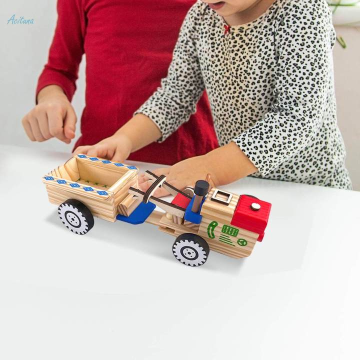 Wooden%20Tractor%20Toy%20DIY%20Assembly%20Desktop%20Decoration%20Detachable%20Gifts%20Sturdy%20Puzzle%20Toy%20Multiuse%20for%20-%20Image%202
