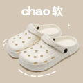 Dongdong Female Summer Outwear Beach Net Red Lightweight Half Heel Sandals Couple Style Headband Leakage Cool Shoes Male. 