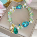 Sparkling Natural Stone Beaded Bracelets for Women Crystal Stone Shiny Charm Bracelet Colorful Crystal Rhinestone Bracelet. 