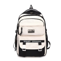 Academy Style School Bag Book Bag Lightweight College Student Backpack(Black).
