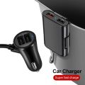 Vehicle-mounted Mobile Charger 12V 60W 4 Ports USB QC3.0 Fast Mobile Phone Car Charger Adapter Portable Charger Plug. 