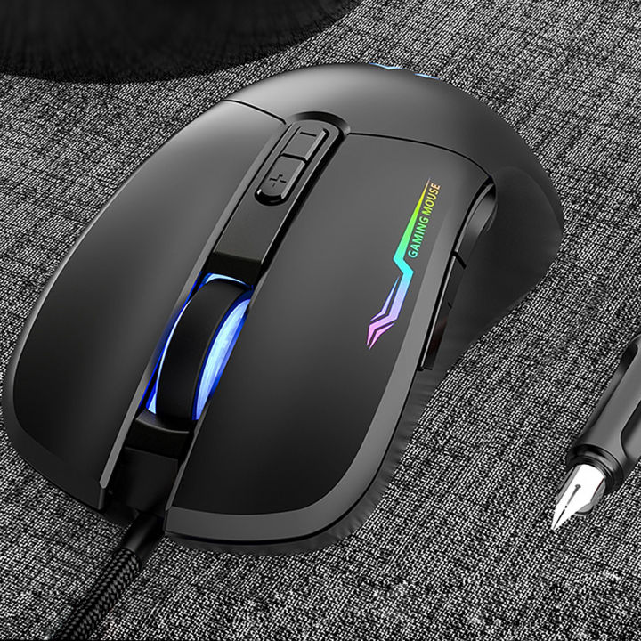 HXSJ%20Wired%20Gaming%20Mouse%203200DPI%20Ergonomic%20Mouse%204%20Adjustable%20DPI%20Levels%207%20Programmable%20Buttons%206-color%20Breathing%20Light%20Black%20-%20Image%206