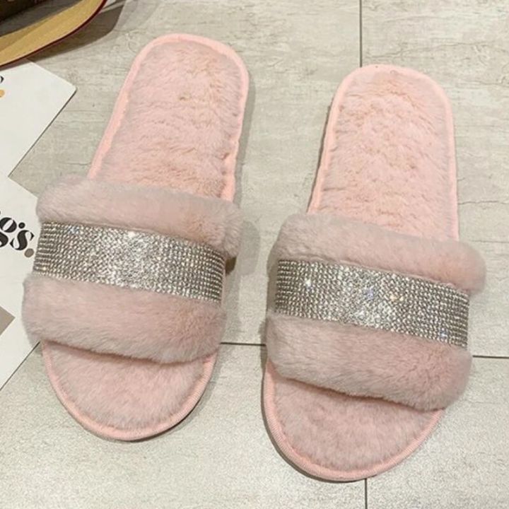 Winter%20Luxury%20Rhinestone%20Women%20Warm%20Fur%20Slippers%20Cozy%20Fluffy%20Furry%20Slides%20Crystal%20Flat%20Indoor%20Design%20Home%20Shoes%20Ladies%2043%20-%20Image%203