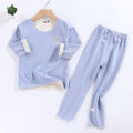 Children's boneless velvet underwear set AB side baby warm seamless autumn clothes autumn pants boys and girls pajamas loungewear. 