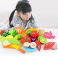 Role Play Educational Gift Baby Toy Pretend Play Food Set Fruits Vegetable Kitchen Playset for Kid's Gift Assembly Game. 