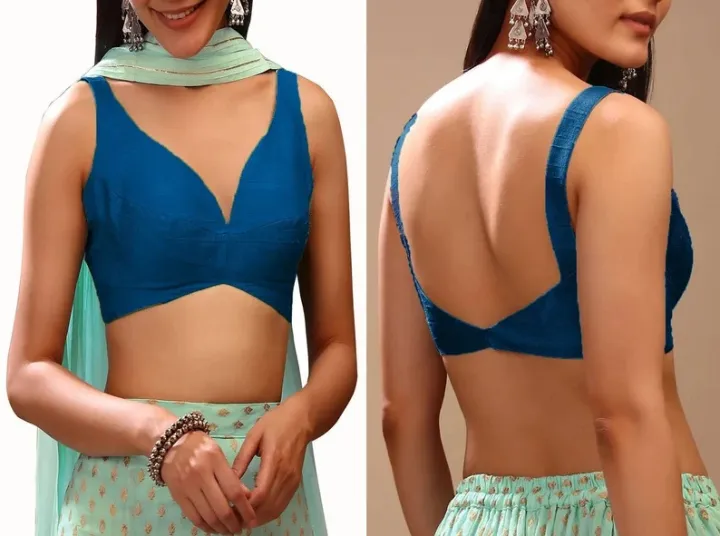 Dupion%20Silk%20Sleeveless%20Stitched%20Saree%20Blouse%20%E2%80%93%20Ethnic%20Indian%20Choli%20-%20Image%202