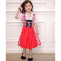 DSstyles Kids Girls Oktoberfest Costume Traditional Bavarian German Dirndl Dress Little Girl Stage Performance Costume.