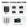 7artisans 55mm F1.4 MF Large Aperture Portrait Prime Lens For Sony E A6600 Canon EOS-M M50 FujiX X-A1 X-T1 Micro 4/3 E-PL1 E-M10. 