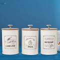 3x Tea Coffee Sugar Canisters Set with Lid Kitchen Storage Jar Food Container. 