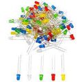 100Pcs- 3mm COLORFUL LED Mixed 3mm 5 Color Round LED Light Emitting Diode Basic LED Green Red Yellow Blue White Light Bulbs For Electronics Project Indicator Front Panels Light DIY. 