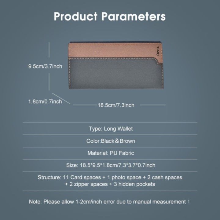 Avro%20Men's%20Soft%20PU%20Leather%20Long%20Wallet%20Business%20Multi-Card%20Slot%20With%20ID%20Holder%20Solid%20Color%20Travel%20Money%20Bag%20For%20Men%20-%20Image%207