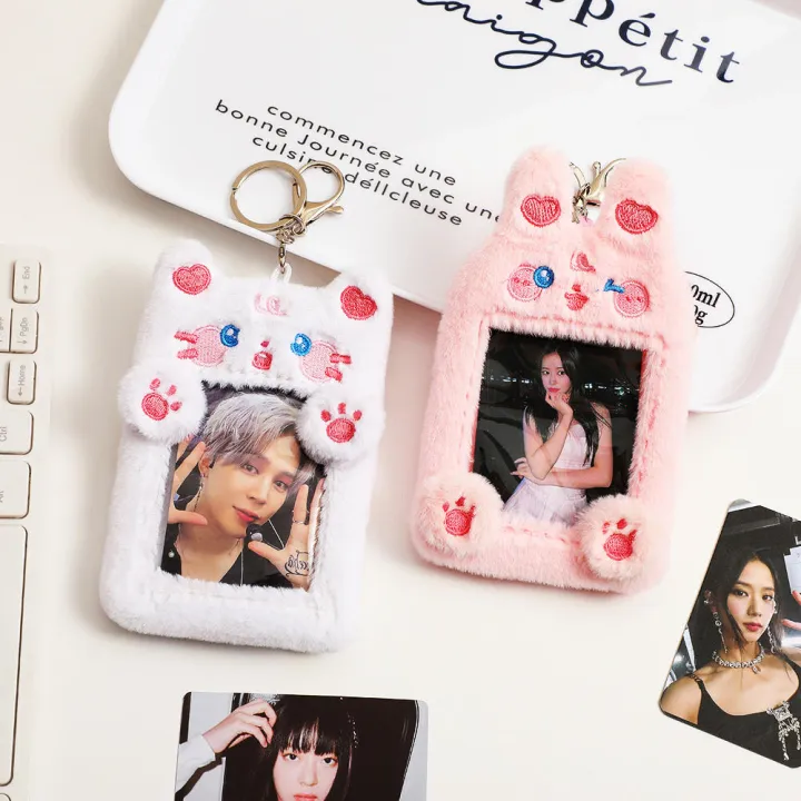 Cloth%20Plush%20Ferrule%20High-quality%205%20Colors%20Cartoon%20card%20holder%20Girls'%20card%20sleeve%20for%20Students%20Kpop%20fans%20Photo%20card%20collectors%20-%20Image%203