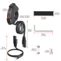 MoStar Universal QC3.0 Motorcycle USB Charger 48W USB-C Power Adapter Waterproof Handlebar Mounting Bracket Camera Phone Charger. 