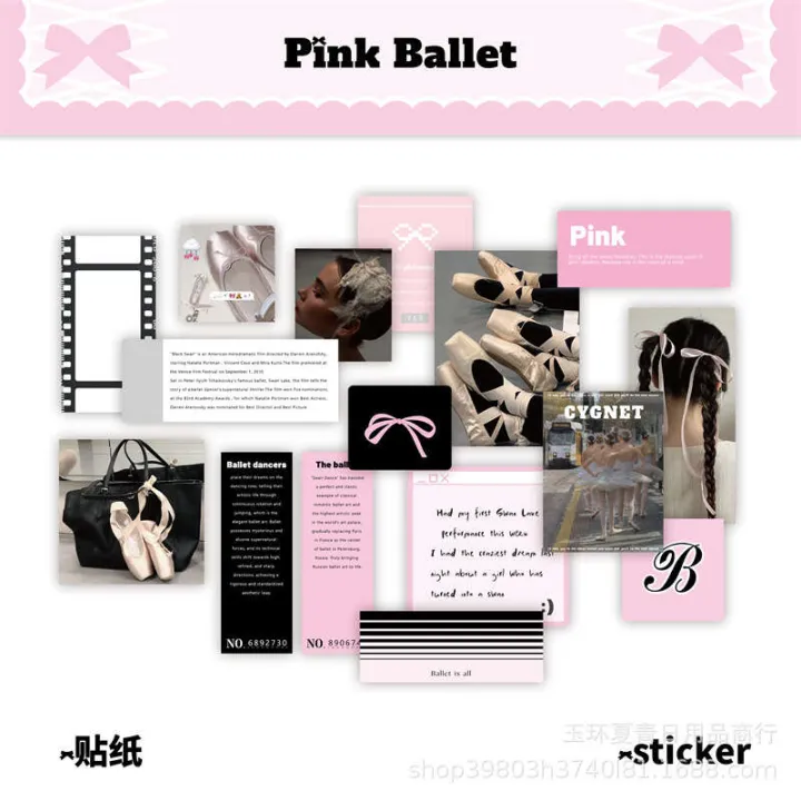 PinkBallet%20Sticker%20Pack%20Lace%20Ballet%20Style%20Handnet%20Decoration%20Collage%20Material%20Girl%20Heart%20Photo%20Card%20-%20Image%203