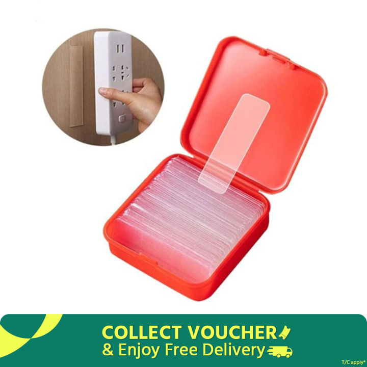 60Pcs/Box Double Sided Stickers Tape Transparent Non-marking Strong Adhesion Tapes Easy To Cut High-adhesive Double Faced Tapes