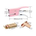 Mini Handheld Stapler with No.10 Staples Set Metal Hand Held Plier Stapler with 1000 Rose Gold Staples for Home Office Binding.