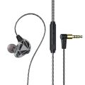 QKZ AK7 HiFi Headset with Mic Bass Stereo Wired Earphones Copper Driver Dynamic Music Monitor Headphones In-Ear Noise-cancelling.