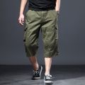Trousers Capri-pants Summer Fashion Men's Casual Long Length Cargo Shorts Multicket Cotton Hot Breeches Capri Pants. 