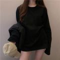 White Inner Long Sleeve T Women's T-shirt Autumn and Winter 2023 New Midi Hip-Covering Dralon Brushed Base Shirt Top.